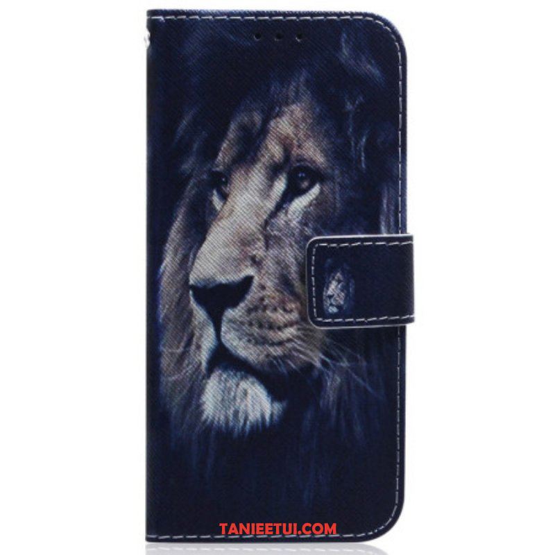 Etui Folio do Samsung Galaxy M13 z Łańcuch Smycz Lew