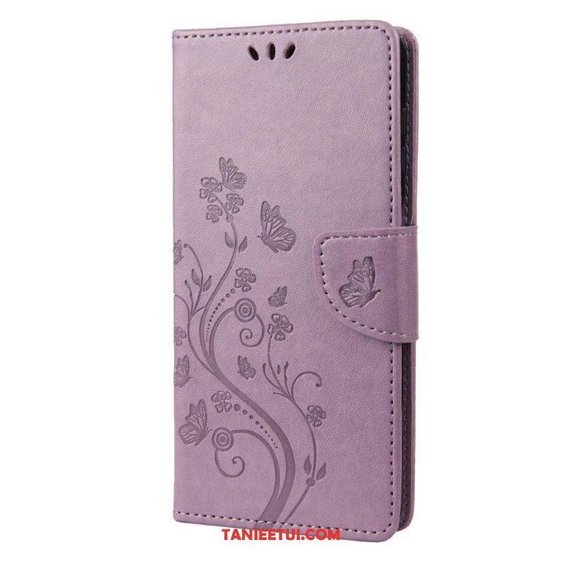 Etui Folio do Samsung Galaxy M23 5G Motyle I Kwiaty