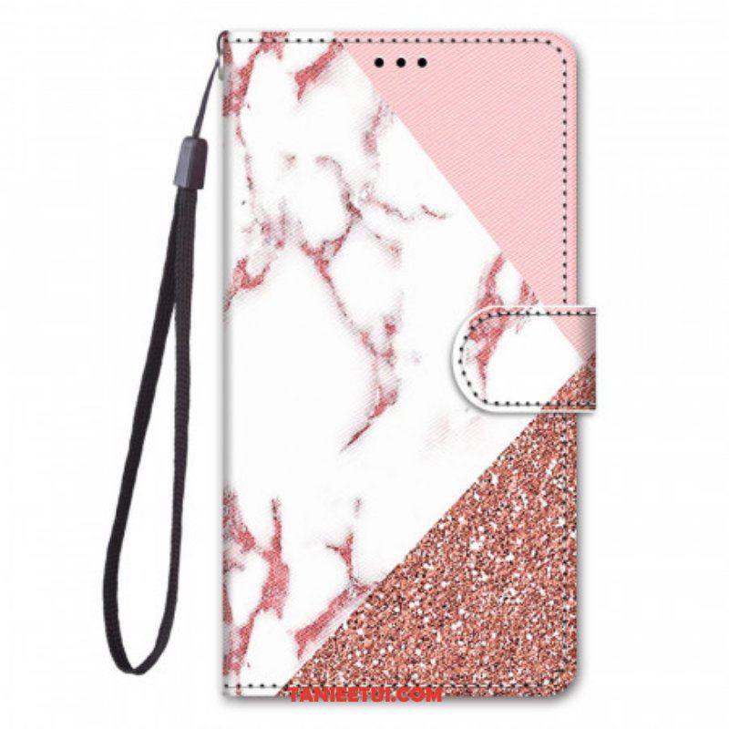 Etui Folio do Samsung Galaxy M23 5G Trójkąt Z Marmuru I Brokatu