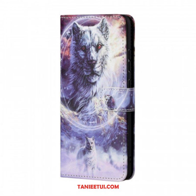 Etui Folio do Samsung Galaxy M23 5G z Łańcuch Smycz Wilk