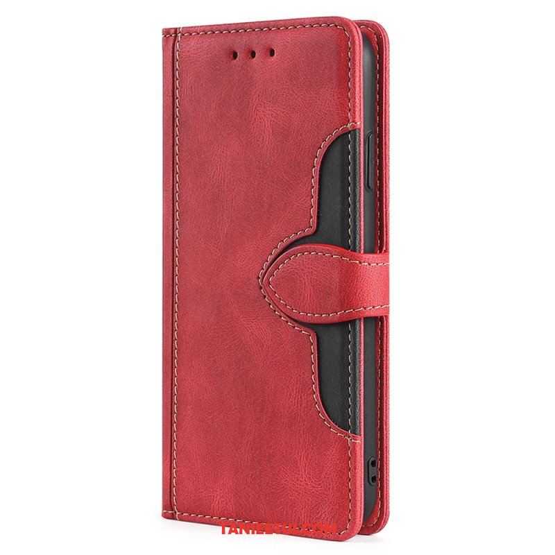 Etui Folio do Samsung Galaxy M32 Dwukolorowa Stylowa Sztuczna Skóra