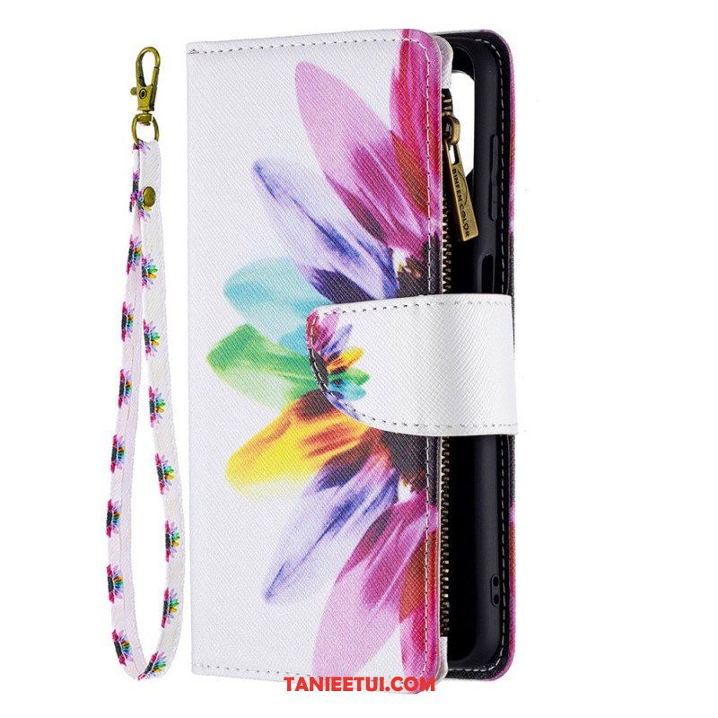 Etui Folio do Samsung Galaxy M32 Kieszonka Zapinana Na Zamek W Kwiaty