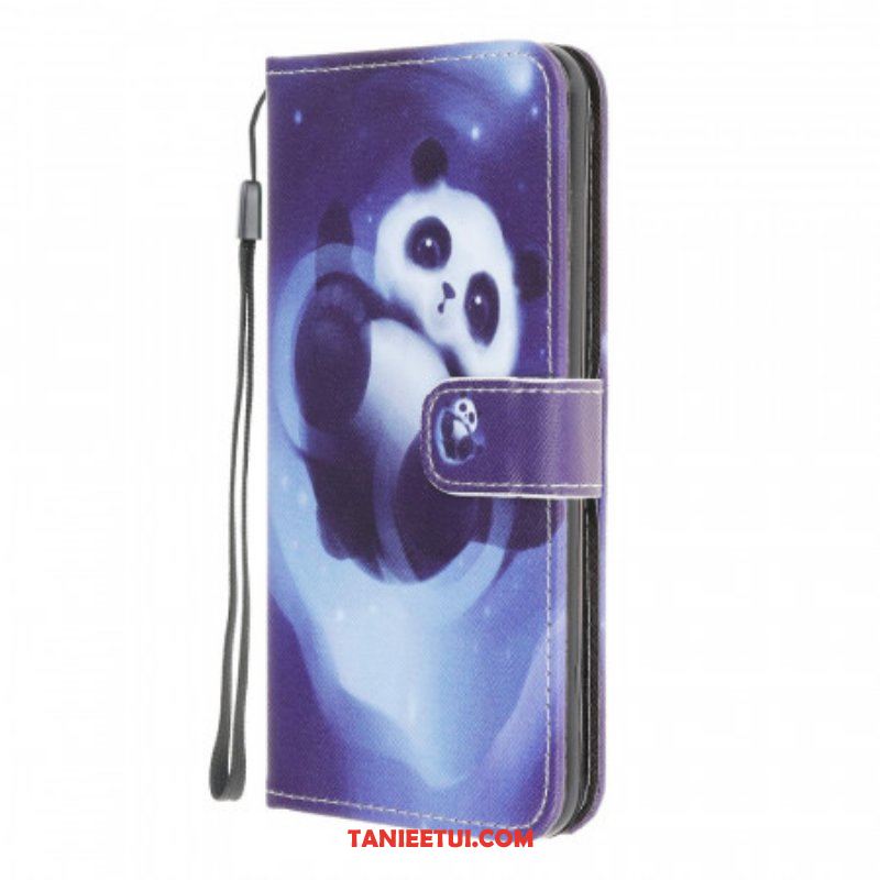 Etui Folio do Samsung Galaxy M32 z Łańcuch Panda Space Ze Smyczą