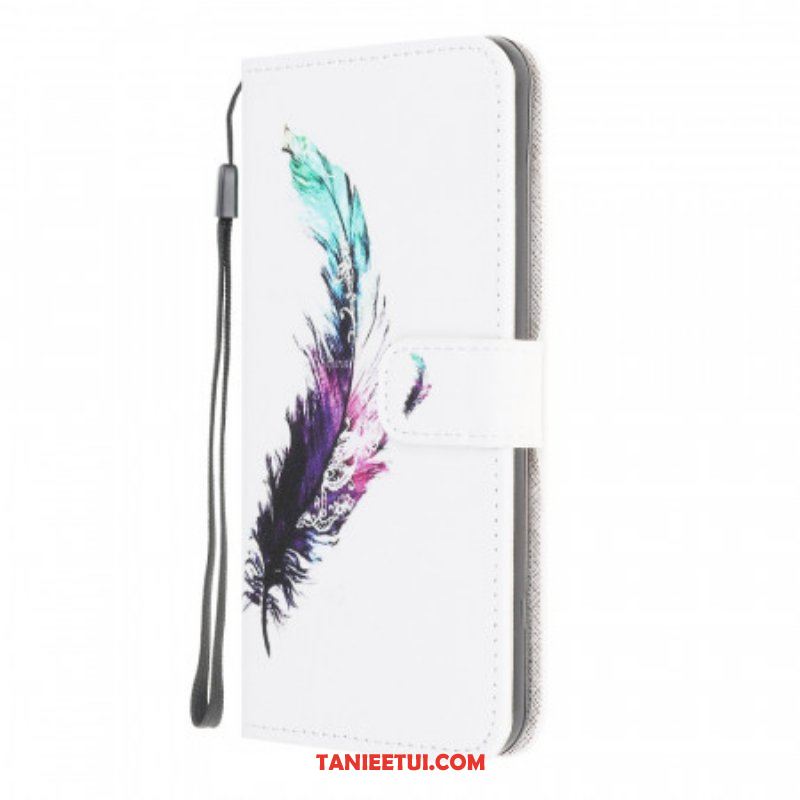 Etui Folio do Samsung Galaxy M32 z Łańcuch Pióro Z Smyczą