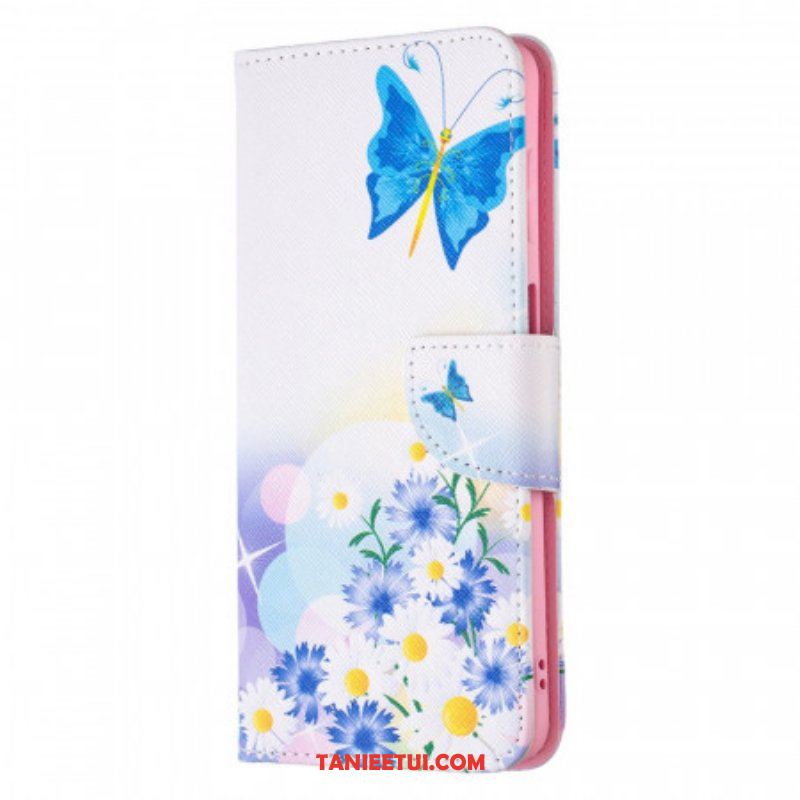 Etui Folio do Samsung Galaxy M52 5G Motyl I Kwiaty