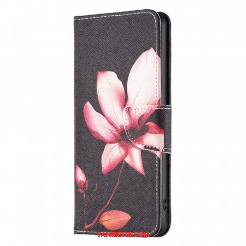 Etui Folio do Samsung Galaxy M53 5G Kwiat Na Czarnym Tle