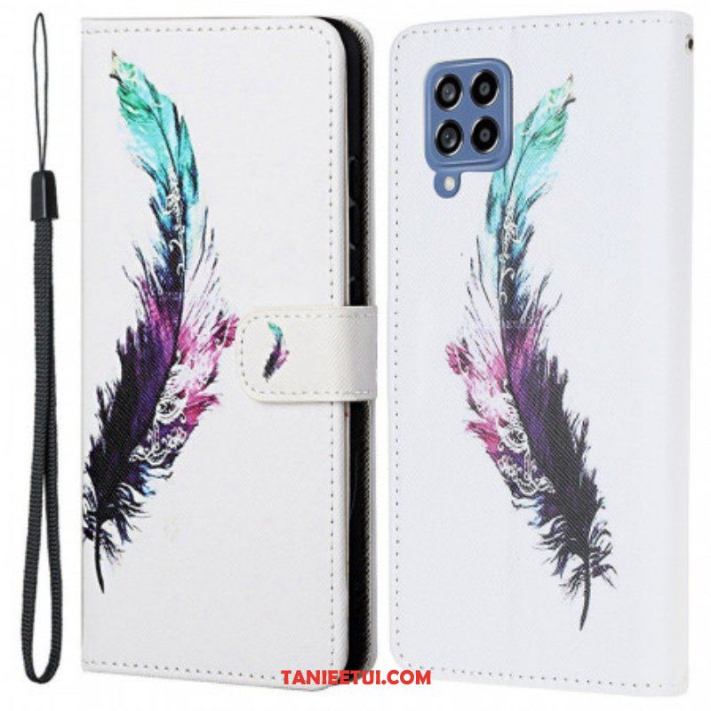 Etui Folio do Samsung Galaxy M53 5G z Łańcuch Pióro Z Smyczą