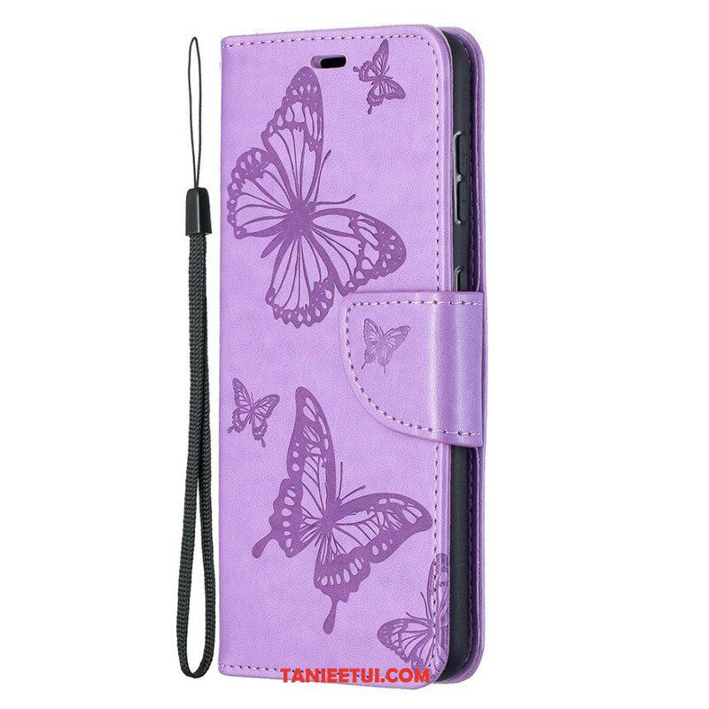 Etui Folio do Samsung Galaxy S21 5G Motyle W Locie Z Smyczą