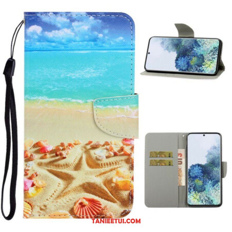 Etui Folio do Samsung Galaxy S21 5G z Łańcuch Plaża Smyczkowa