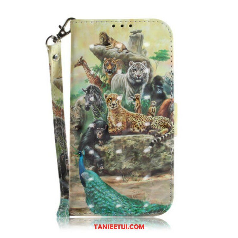 Etui Folio do Samsung Galaxy S21 5G z Łańcuch Stringi Safari Animals