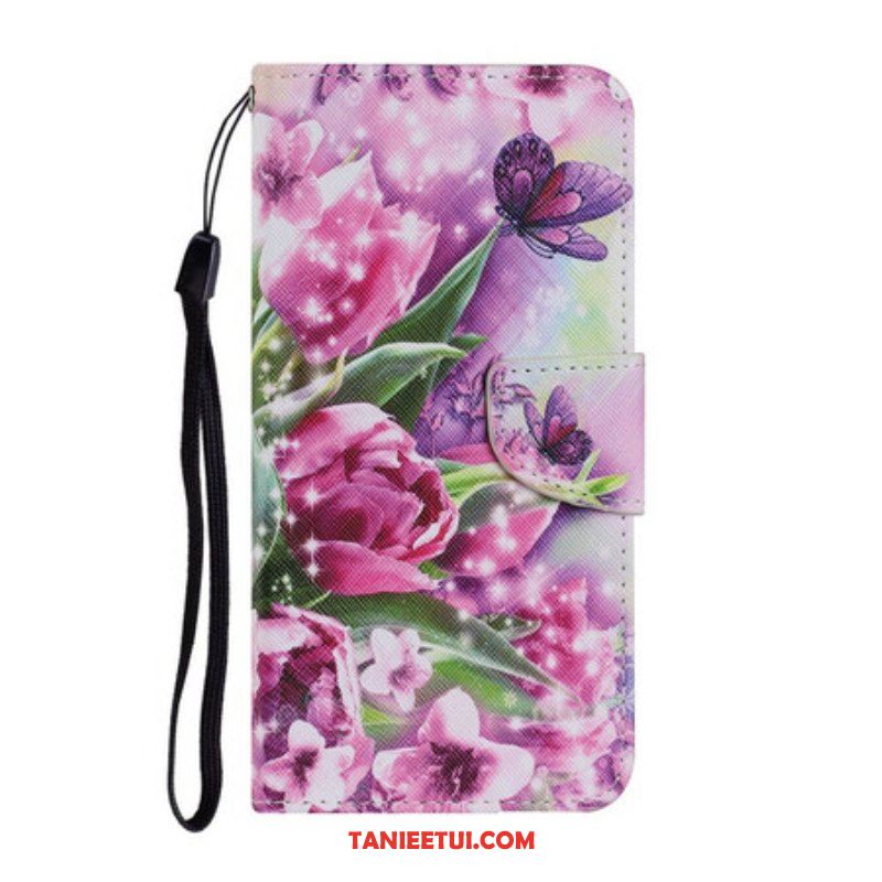 Etui Folio do Samsung Galaxy S21 FE Motyle I Tulipany