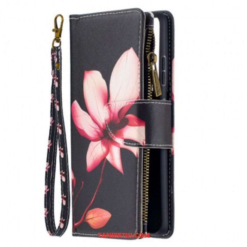 Etui Folio do Samsung Galaxy S21 Ultra 5G Kieszonka Zapinana Na Zamek W Kwiaty