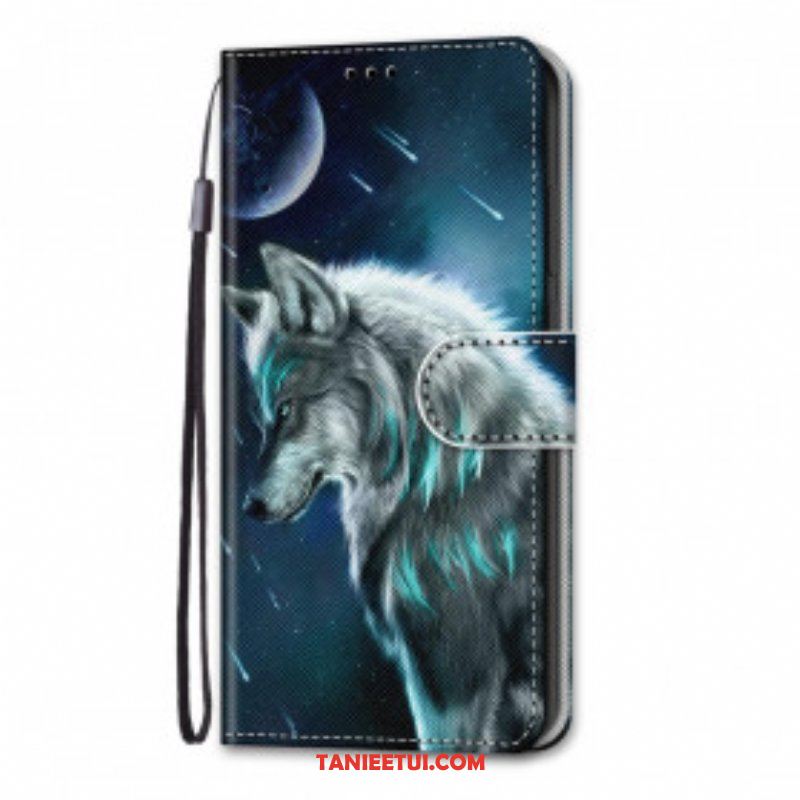 Etui Folio do Samsung Galaxy S21 Ultra 5G Wilk W Deszczu Gwiazd