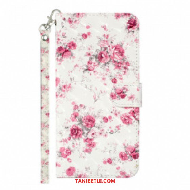 Etui Folio do Samsung Galaxy S21 Ultra 5G z Łańcuch Pasek Light Spot Flowers