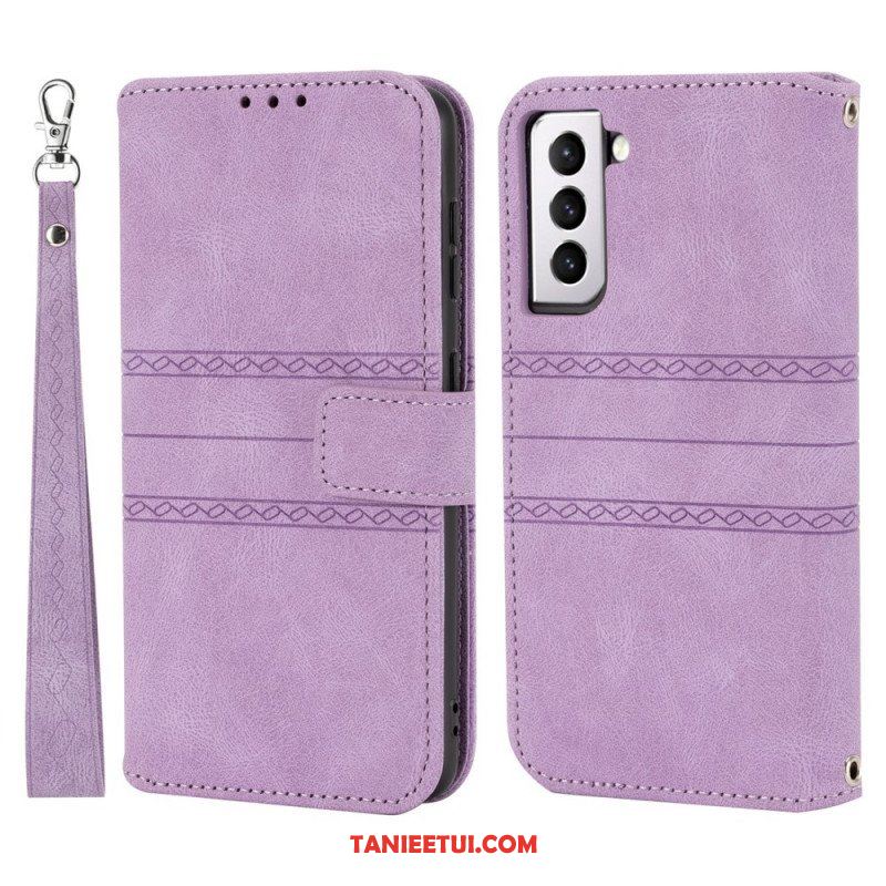 Etui Folio do Samsung Galaxy S22 5G Koronkowe Szwy