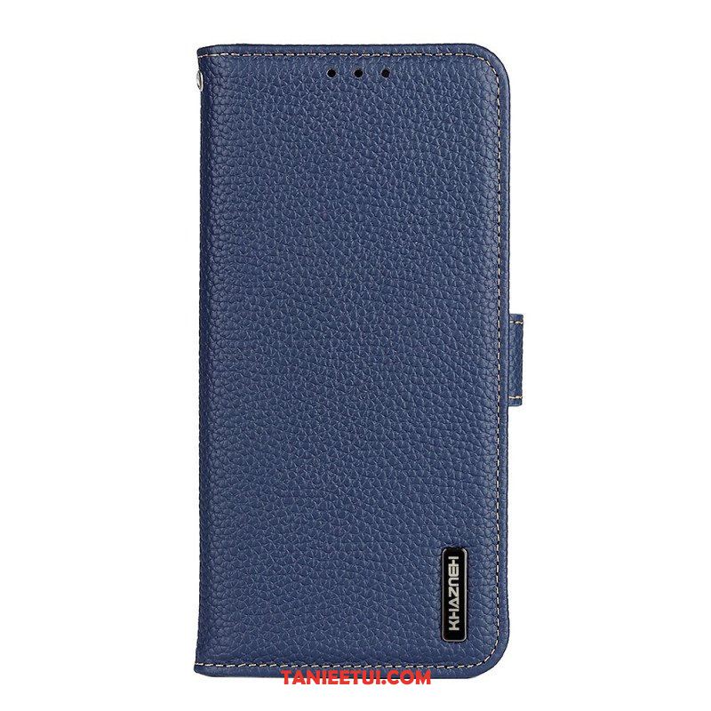 Etui Folio do Samsung Galaxy S22 Plus 5G Oryginalna Skóra Khazneh Litchi