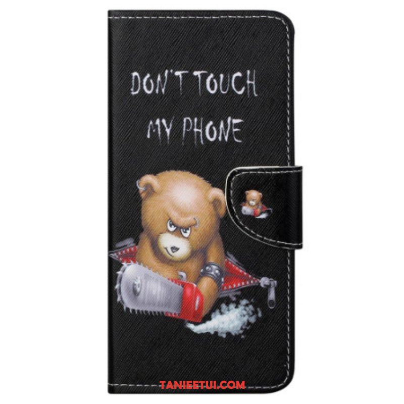 Etui Folio do Samsung Galaxy S23 5G Niedźwiedź Nie Dotykaj Mojego Telefonu