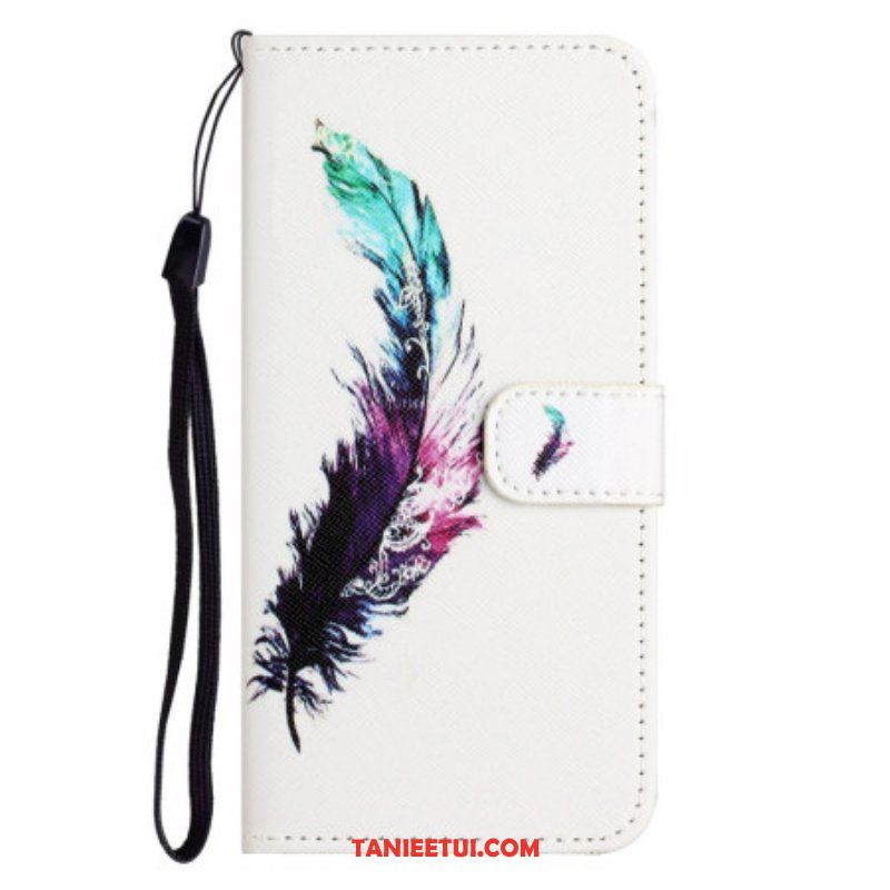 Etui Folio do Samsung Galaxy S23 5G z Łańcuch Pióro Z Smyczą