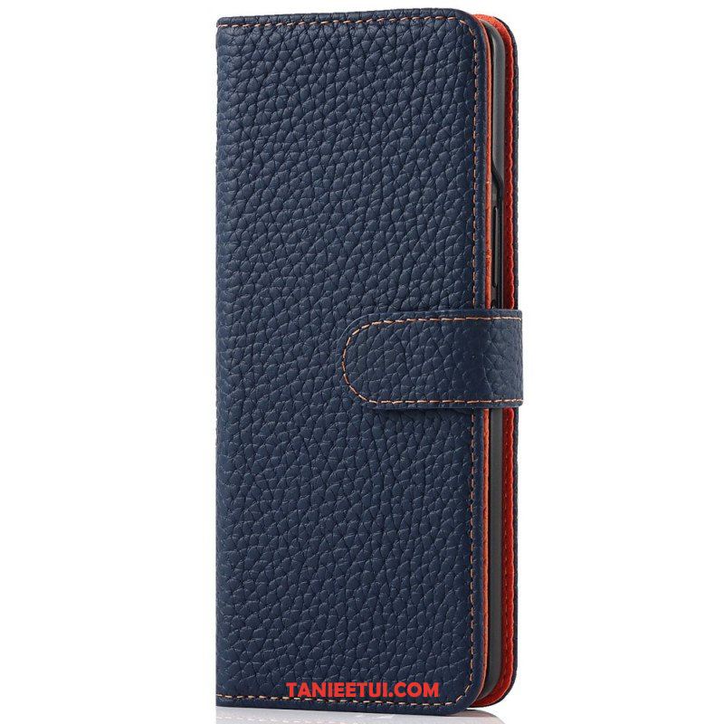 Etui Folio do Samsung Galaxy Z Fold 3 5G Oryginalna Skórzana Obsadka Do Pióra Litchi