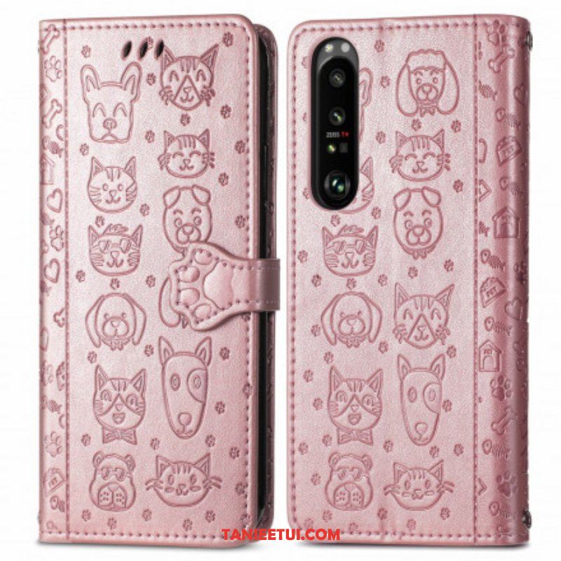 Etui Folio do Sony Xperia 1 III Animowane Zwierzęta