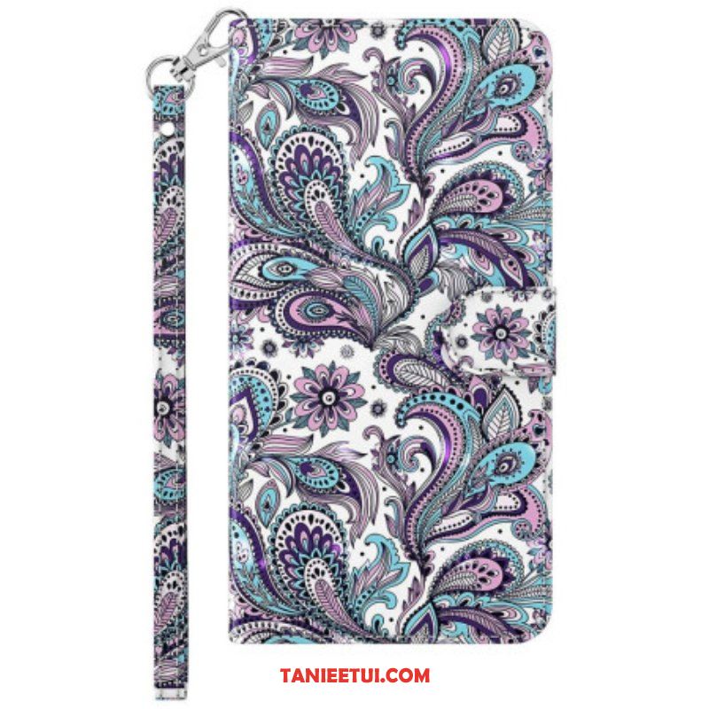 Etui Folio do Xiaomi 12 Lite z Łańcuch Pasiasty Wzór Paisley