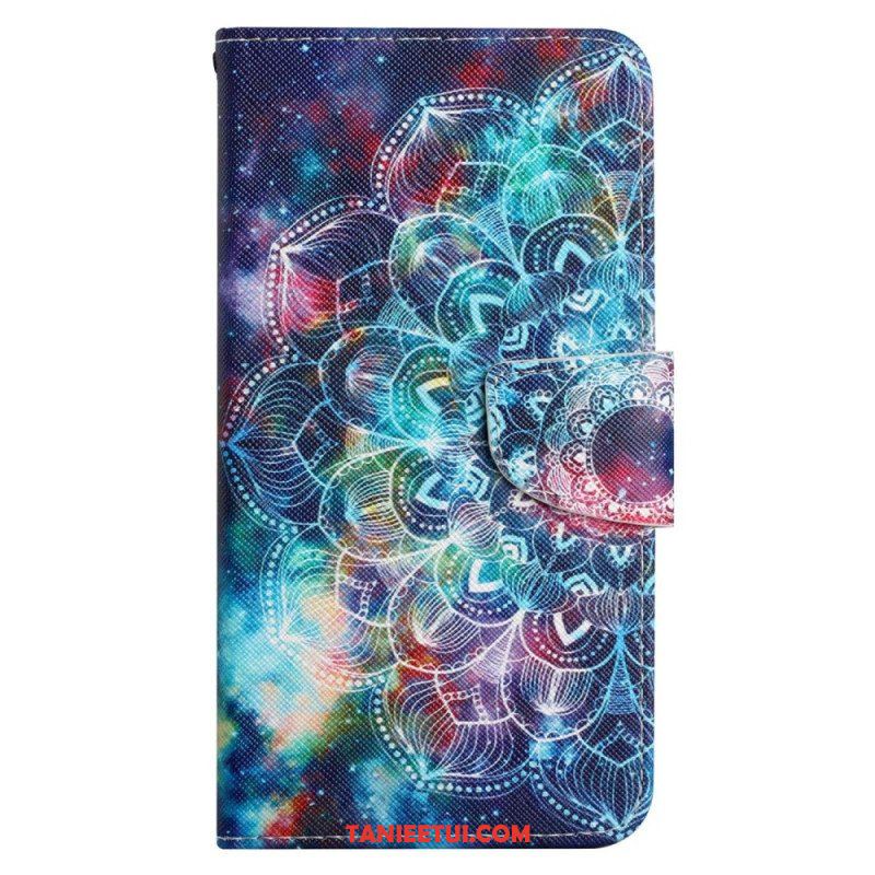 Etui Folio do Xiaomi 12T / 12T Pro z Łańcuch Błyskotliwa Mandala Z Paskami