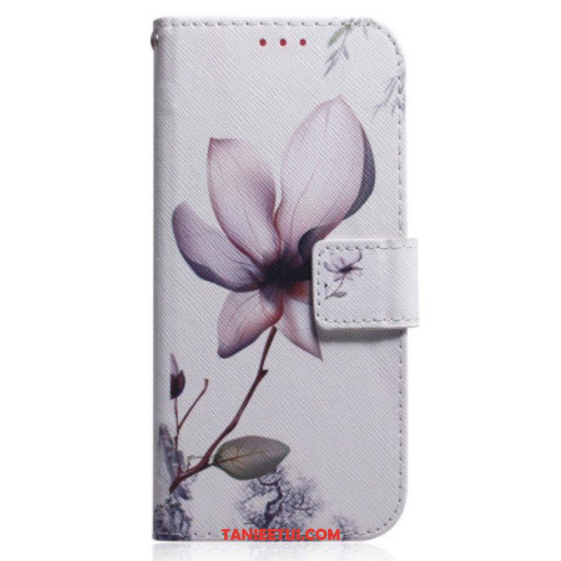 Etui Folio do Xiaomi 13 z Łańcuch Kwiat Róży Na Ramiączkach