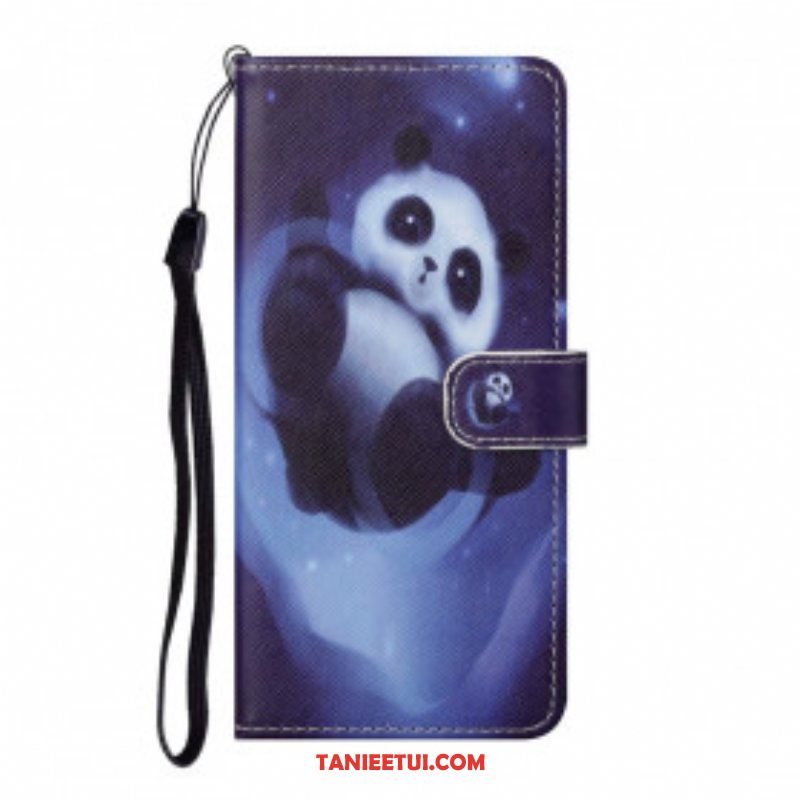 Etui Folio do Xiaomi Redmi Note 10 Pro z Łańcuch Panda Space Ze Smyczą