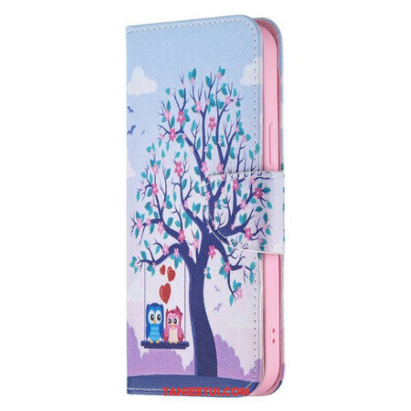 Etui Folio do iPhone 13 Pro Max Sowy Na Huśtawce