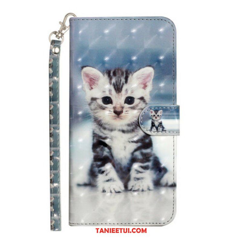 Etui Folio do iPhone 13 Pro Max z Łańcuch Kitten Light Spots Z Paskiem