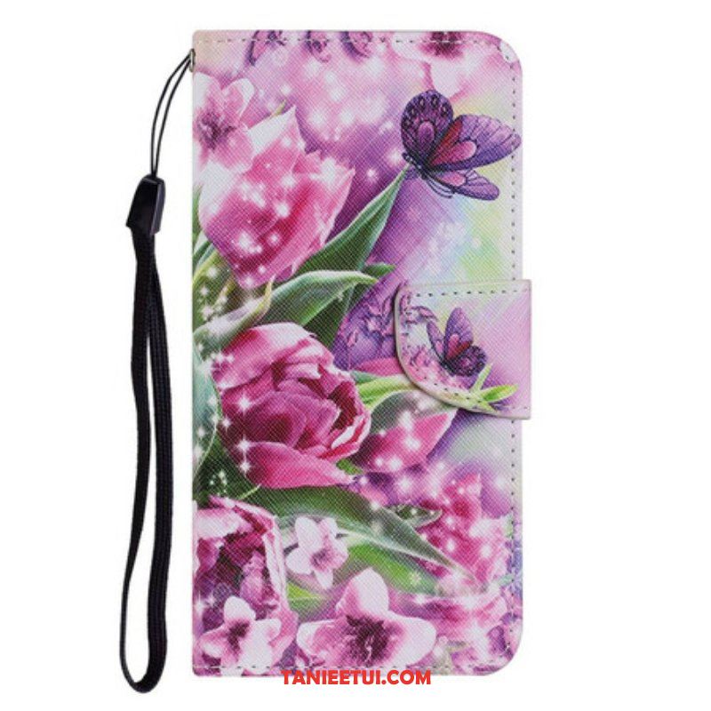 Etui Folio do iPhone 13 Pro Motyle I Tulipany