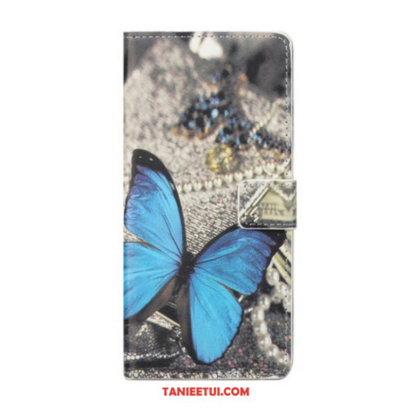 Etui Folio do iPhone 13 Pro Niebieski Motyl
