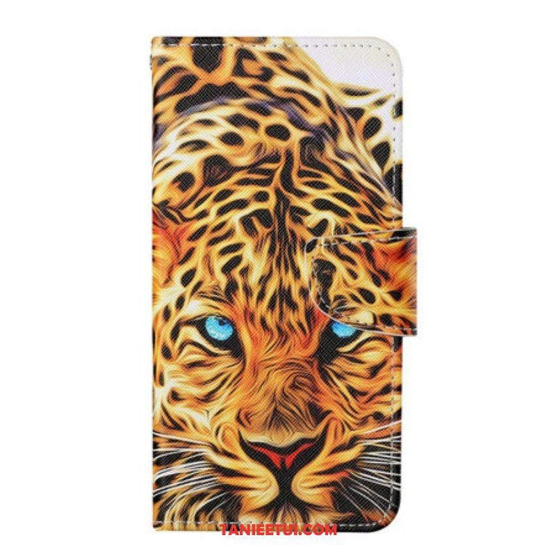 Etui Folio do iPhone 13 Pro Tygrys Ze Smyczą