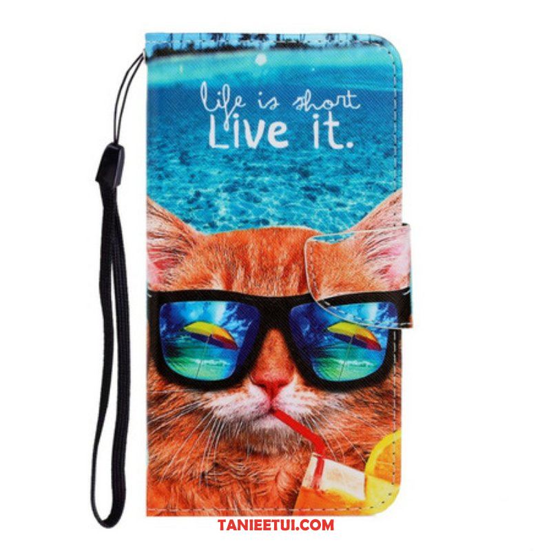 Etui Folio do iPhone 13 Pro z Łańcuch Cat Live It Strappy