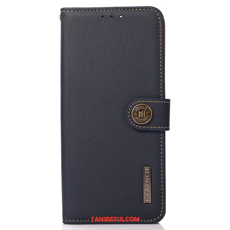 Etui Folio do iPhone 14 Pro Prawdziwa Skóra Khazneh Rfid