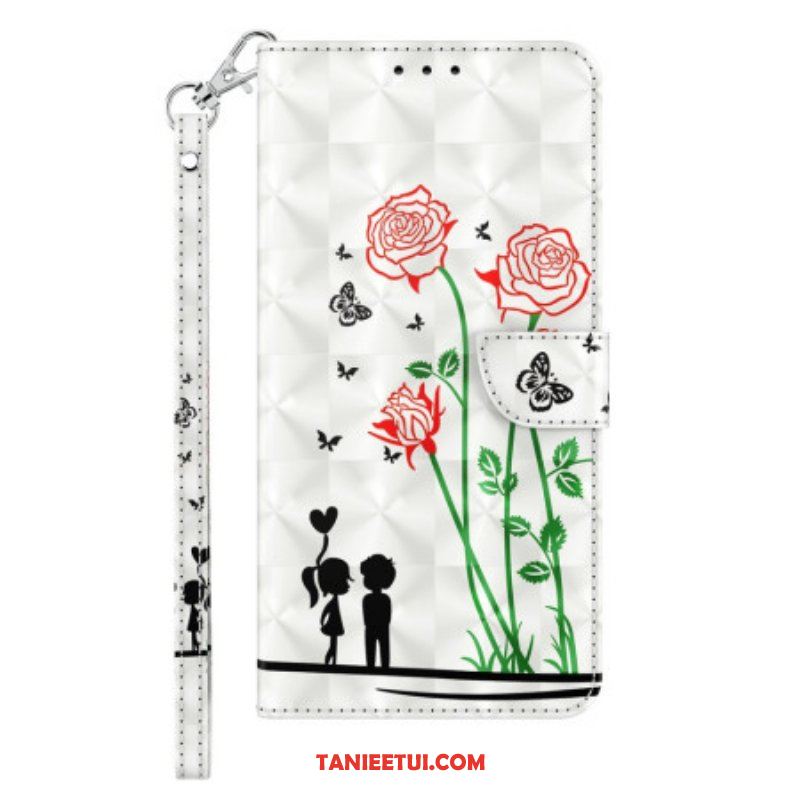 Etui Folio do iPhone 14 Pro z Łańcuch Smycz Love Dandelions