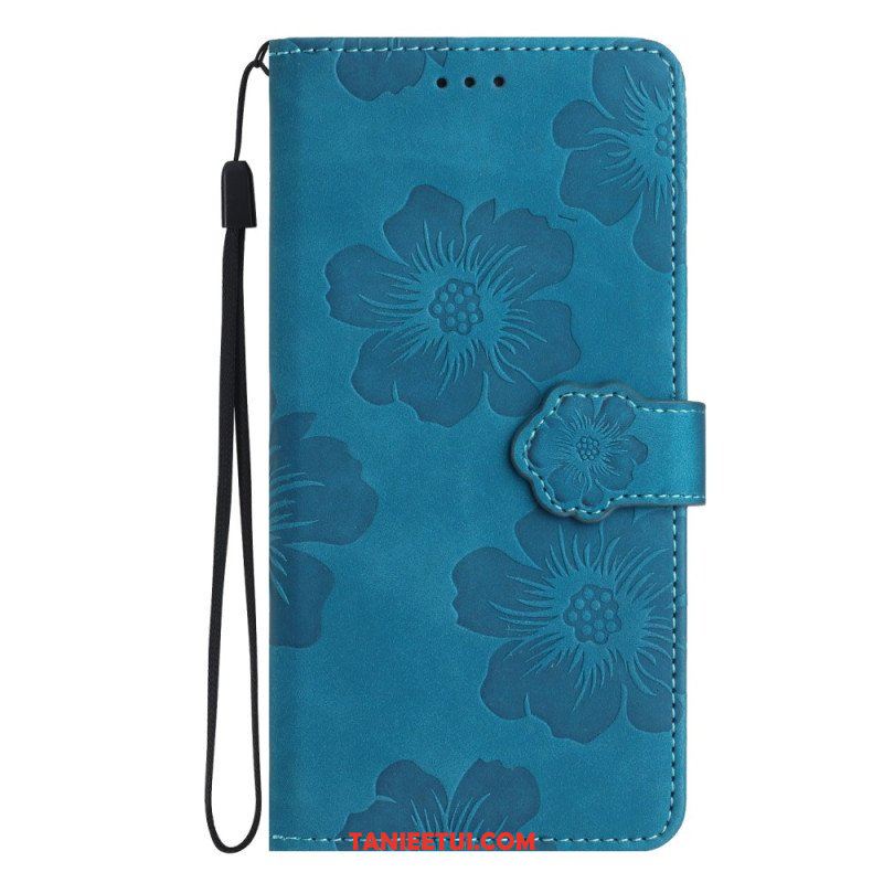 Etui Folio do iPhone 15 Nadruk Kwiatowy