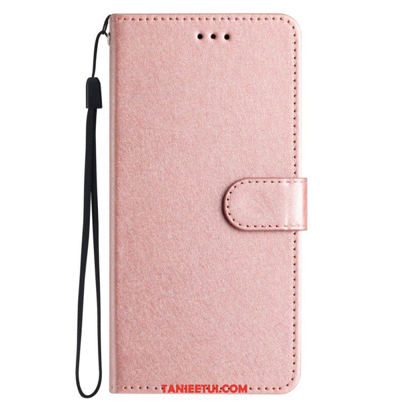 Etui Folio do iPhone 15 Plus z Łańcuch Pastelowy Z Paskiem