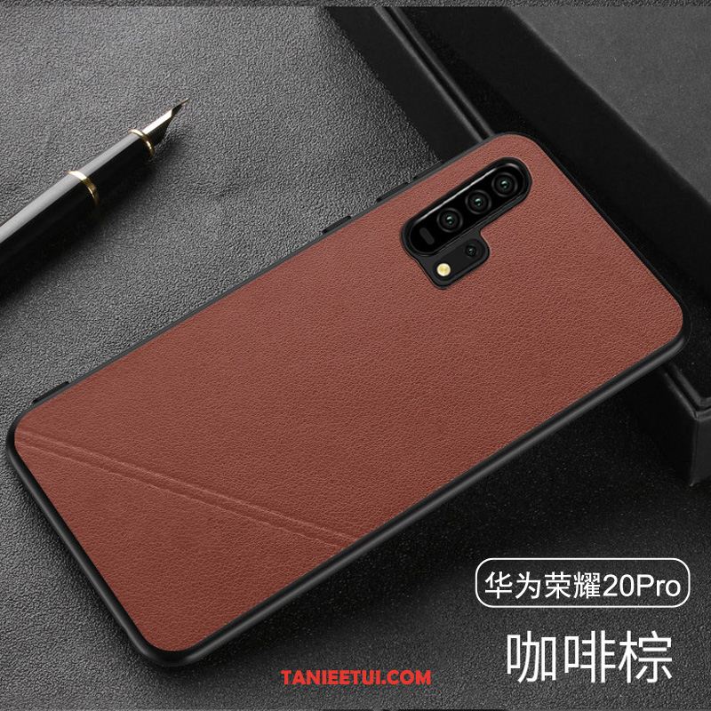 Etui Honor 20 Pro Anti-fall Moda Prawdziwa Skóra, Obudowa Honor 20 Pro Modna Marka All Inclusive Telefon Komórkowy Braun