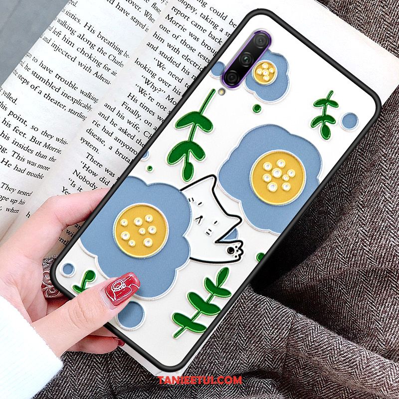 Etui Honor 9x Pro Relief Kolor Kotek, Futerał Honor 9x Pro Telefon Komórkowy Nubuku Niebieski