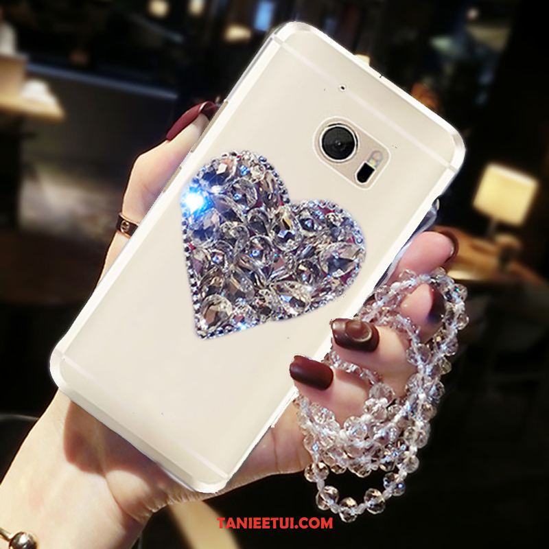 Etui Htc 10 Rhinestone Wiszące Ozdoby Anti-fall, Futerał Htc 10 Miłość Telefon Komórkowy Biały