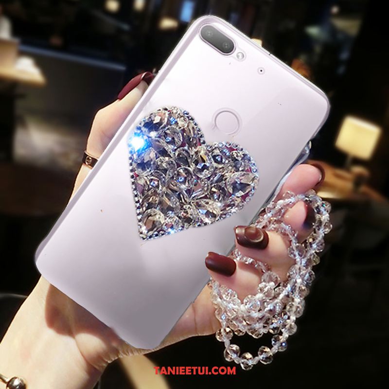 Etui Htc Desire 12+ Ochraniacz Telefon Komórkowy Biały, Pokrowce Htc Desire 12+ Wiszące Ozdoby Tendencja Rhinestone Beige