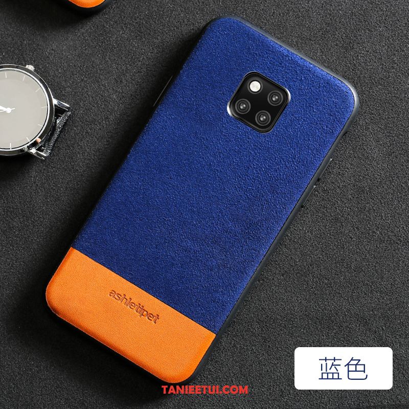 Etui Huawei Mate 20 Pro Biznes Prawdziwa Skóra Wysoki Koniec, Obudowa Huawei Mate 20 Pro Luksusowy Eleganckie Ciemno Niebieski