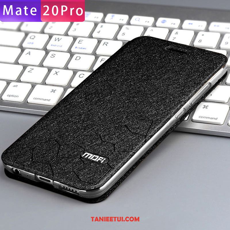 Etui Huawei Mate 20 Pro Czarny Telefon Komórkowy Nubuku, Obudowa Huawei Mate 20 Pro Skórzany Futerał All Inclusive Klapa