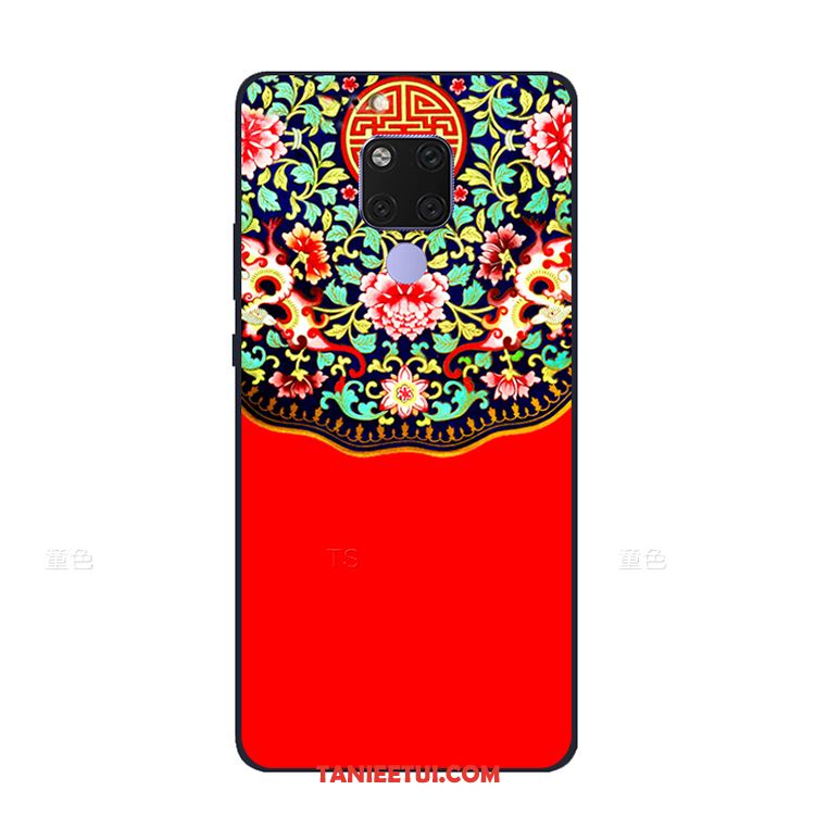 Etui Huawei Mate 20 X Czerwony Etniczny Wzór, Futerał Huawei Mate 20 X Vintage Telefon Komórkowy Wiatr