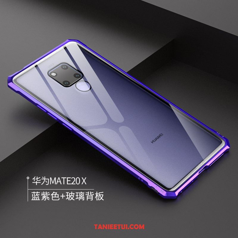 Etui Huawei Mate 20 X Metal Modna Marka Szkło Hartowane, Futerał Huawei Mate 20 X Trudno Ochraniacz Tylna Pokrywa