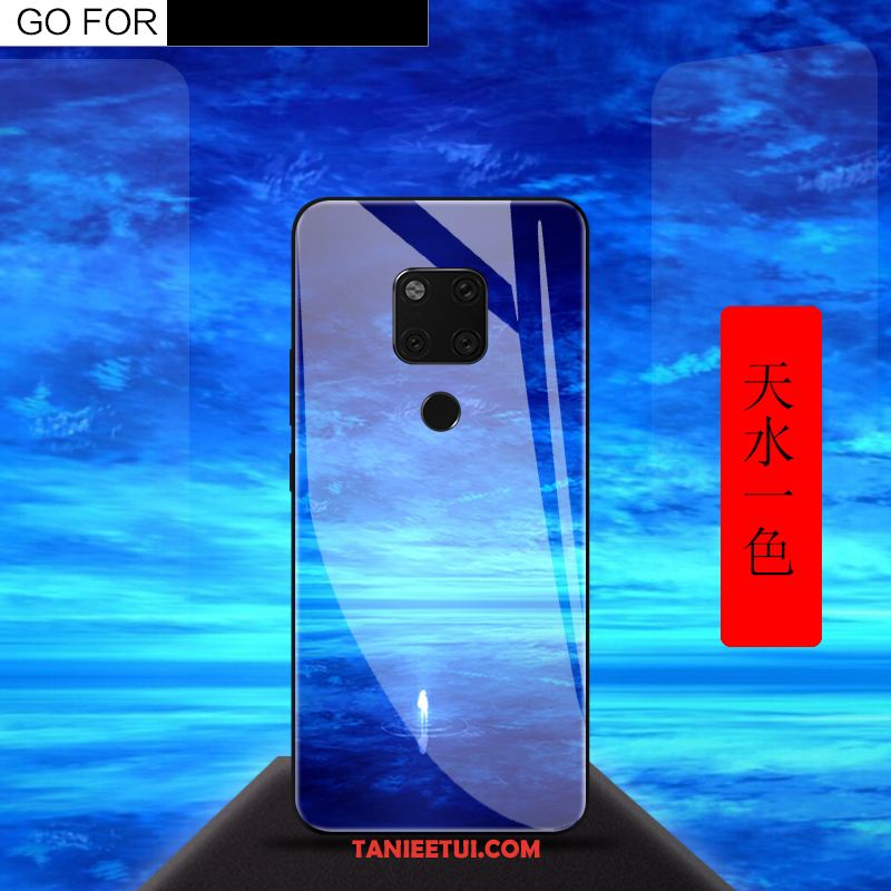 Etui Huawei Mate 20 X Tendencja Szkło Kreatywne, Obudowa Huawei Mate 20 X Telefon Komórkowy Anti-fall Niebieski