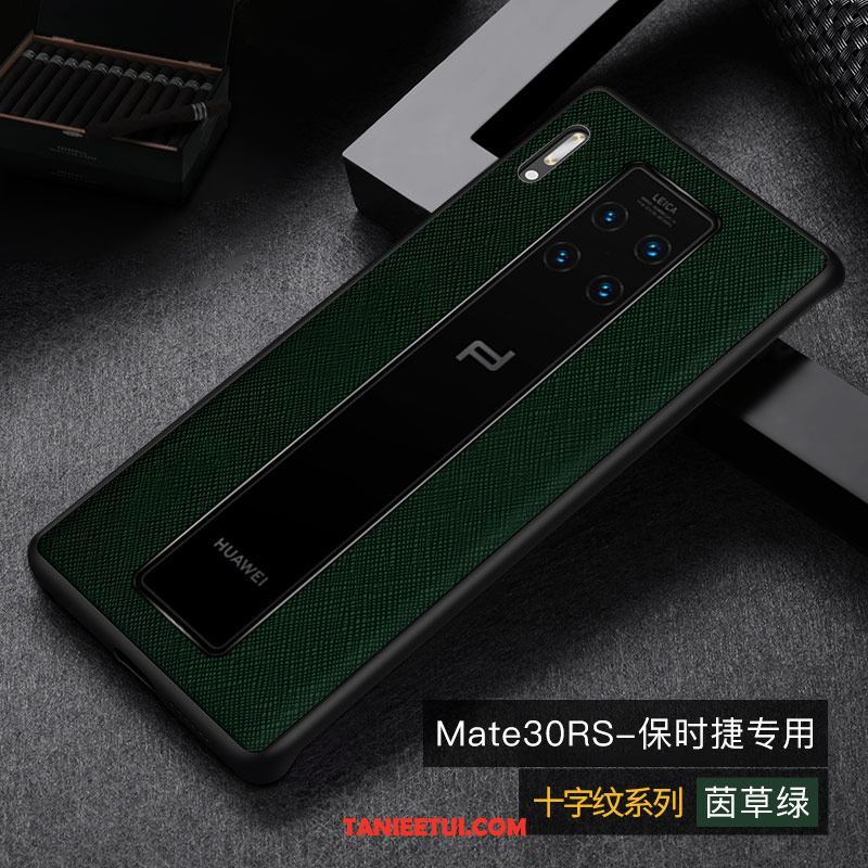 Etui Huawei Mate 30 Rs Zielony Skóra Ochraniacz, Futerał Huawei Mate 30 Rs Skóra Bydlęca Projekt Telefon Komórkowy