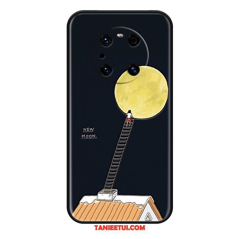 Etui Huawei Mate 40 Pro Osobowość Czarny Relief, Obudowa Huawei Mate 40 Pro Nubuku Proste Jasny