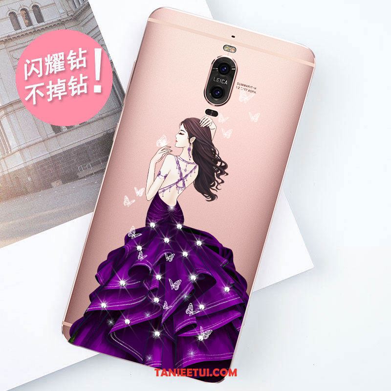 Etui Huawei Mate 9 Pro Osobowość Miękki Ochraniacz, Futerał Huawei Mate 9 Pro Rhinestone Kreatywne Purpurowy